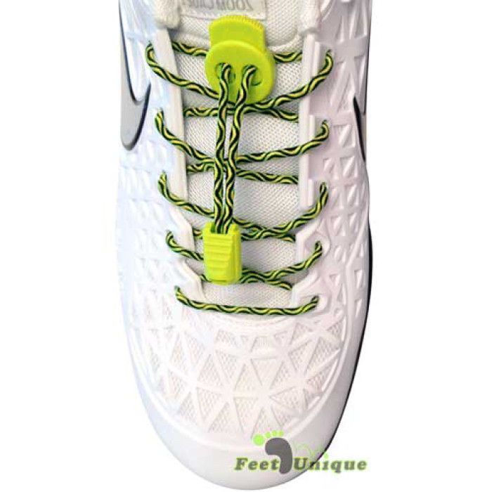 Elastic lock black & neon yellow laces