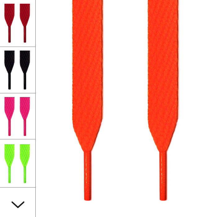 Extra-wide neon orange shoelaces