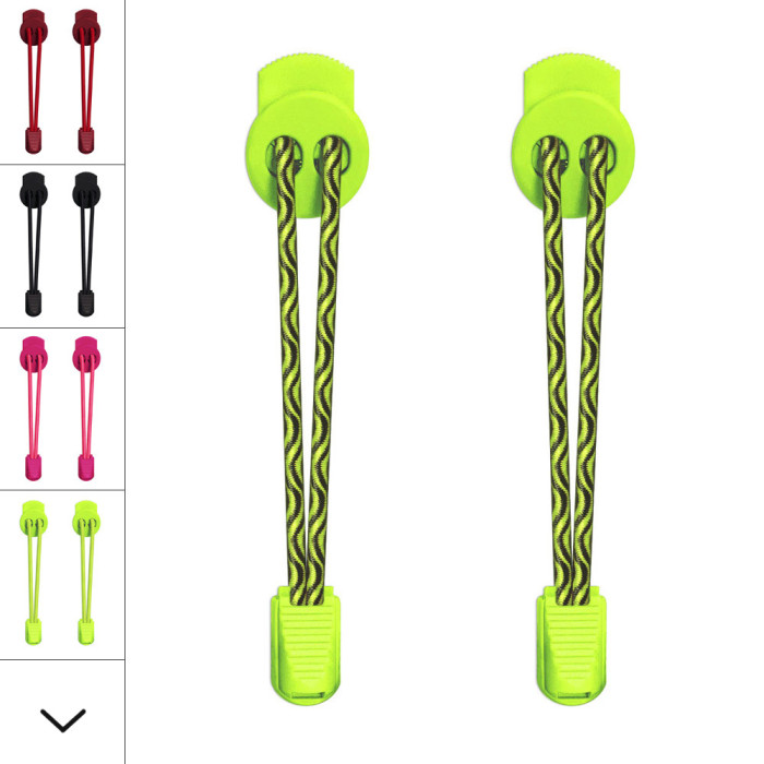 Elastic lock black & neon yellow laces