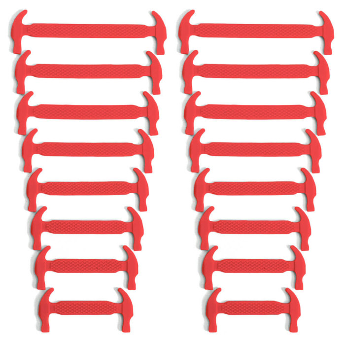 Røde elastiske silikon skolisser (No-tie)
